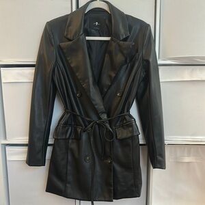 7 for all mankind gorgeous faux leather vegan black jacket S
